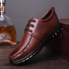 Chaussures en cuir synthétique à lacets casual pour hommes