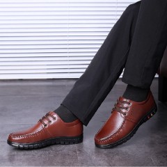 Chaussures en cuir synthétique à lacets casual pour hommes