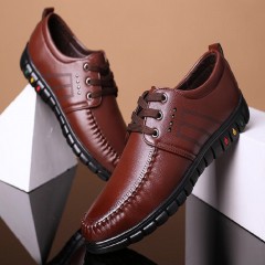 Chaussures en cuir synthétique à lacets casual pour hommes