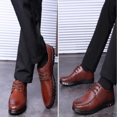Chaussures en cuir synthétique à lacets casual pour hommes