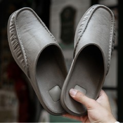 Babouche noire à talon ouvert