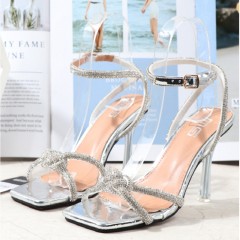 Sandales à talons pour femme avec paillettes
