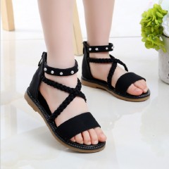 Sandales en cuir synthétique  pour filles style romain