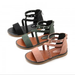 Sandales en cuir synthétique  pour filles style romain