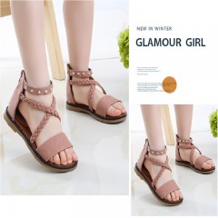 Sandales en cuir synthétique  pour filles style romain
