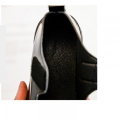 Chaussures en cuir pour petite fille avec nœud Fermeture à pression