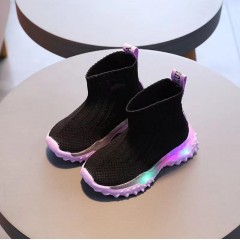 Chaussures pour enfants en  tissu moucheté avec Lumière LED