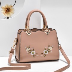 Sac à main et bandoulière brodé en cuir PU