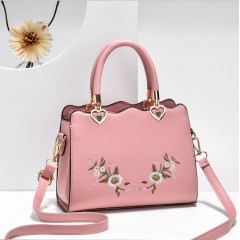 Sac à main et bandoulière brodé en cuir PU