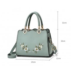 Sac à main et bandoulière brodé en cuir PU