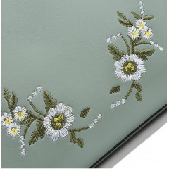 Sac à main et bandoulière brodé en cuir PU