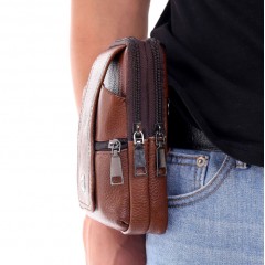 Sac à bandoulière pour homme en cuir véritable