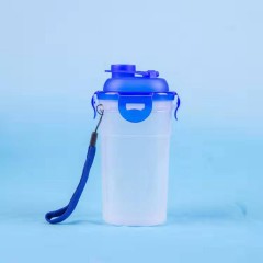 Gobelet en plastique PP avec couvercle haut carré 500ml