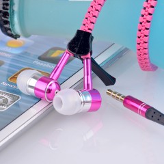 Ecouteurs HD  à fil en fermeture zip