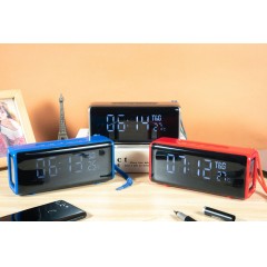 Haut-parleur Bluetooth portable à horloge lumineuse et numérique et réveil