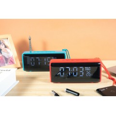 Haut-parleur Bluetooth portable à horloge lumineuse et numérique et réveil