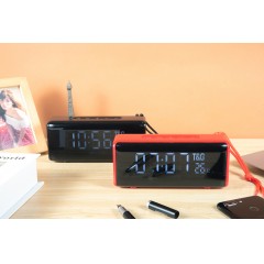 Haut-parleur Bluetooth portable à horloge lumineuse et numérique et réveil