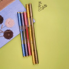 Stylo à plume cerceau doré, télescopique Double extrémité 2en1