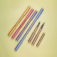 Stylo à plume cerceau doré, télescopique Double extrémité 2en1