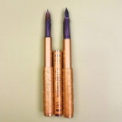 Stylo à plume cerceau doré, télescopique Double extrémité 2en1