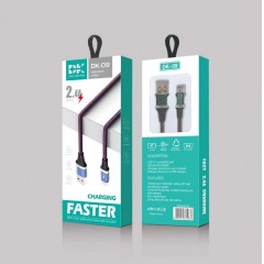 Cable de données à revêtement en alliage d'aluminium bicolore 2.4A