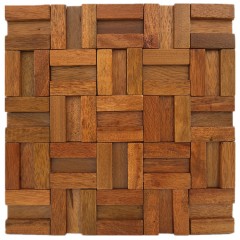 Panneaux muraux Brique de fond de mosaïque en bois en trois dimensions