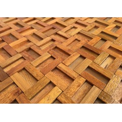 Panneaux muraux Brique de fond de mosaïque en bois en trois dimensions