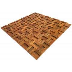 Panneaux muraux Brique de fond de mosaïque en bois en trois dimensions