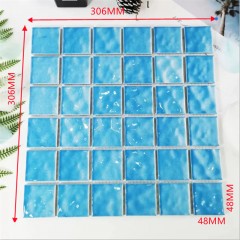 Céramique mosaïque motif vagues océaniques bleues