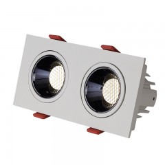 Lampe lumière de grille encastrée LED double tête
