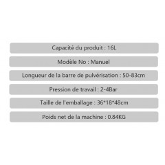 Pulvérisateur manuel 16 litres