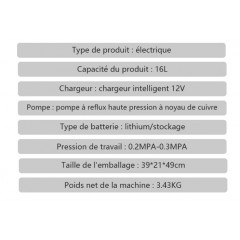 Pulvérisateur électrique 16 litres modèle électrique