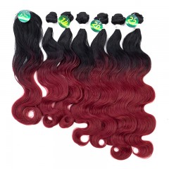 Mèches  en fibre  synthétique avec cheveux bouclés de couleur gradient