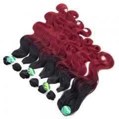Mèches  en fibre  synthétique avec cheveux bouclés de couleur gradient