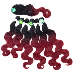 Mèches  en fibre  synthétique avec cheveux bouclés de couleur gradient