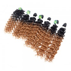 Mèches  en fibre  synthétique avec cheveux bouclés de couleur gradient