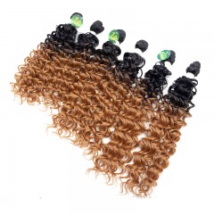Mèches  en fibre  synthétique avec cheveux bouclés de couleur gradient