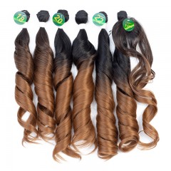 Mèches  en fibre  synthétique avec cheveux bouclés de couleur gradient