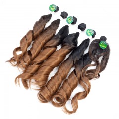 Mèches  en fibre  synthétique avec cheveux bouclés de couleur gradient