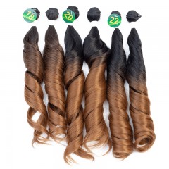 Mèches  en fibre  synthétique avec cheveux bouclés de couleur gradient