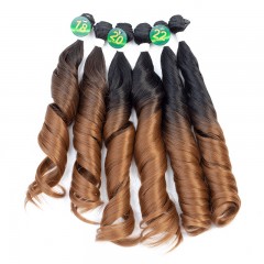 Mèches  en fibre  synthétique avec cheveux bouclés de couleur gradient