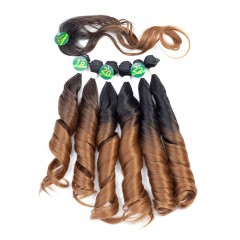 Mèches  en fibre  synthétique avec cheveux bouclés de couleur gradient