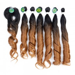 Mèches  en fibre  synthétique avec cheveux bouclés de couleur gradient