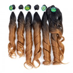 Mèches  en fibre  synthétique avec cheveux bouclés de couleur gradient