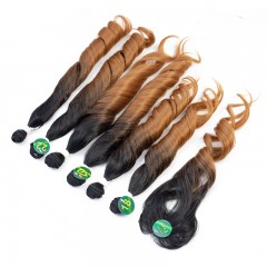 Mèches  en fibre  synthétique avec cheveux bouclés de couleur gradient