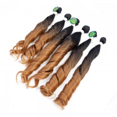 Mèches  en fibre  synthétique avec cheveux bouclés de couleur gradient