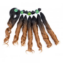 Mèches  en fibre  synthétique avec cheveux bouclés de couleur gradient