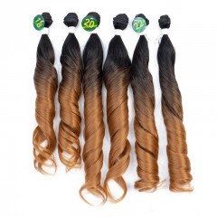 Mèches  en fibre  synthétique avec cheveux bouclés de couleur gradient