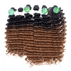 Mèches  en fibre  synthétique avec cheveux bouclés de couleur gradient