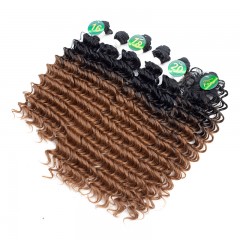 Mèches  en fibre  synthétique avec cheveux bouclés de couleur gradient